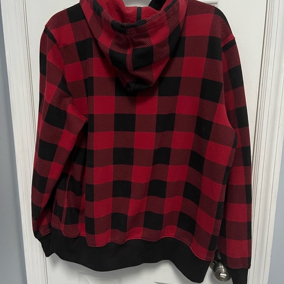 L.L.Bean X Peanuts Snoopy Hoodie Buffalo Plaid Pullover Sweatshirt Men Large - Picture 11 of 16